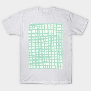 Retro grid pattern - pastel turquoise T-Shirt